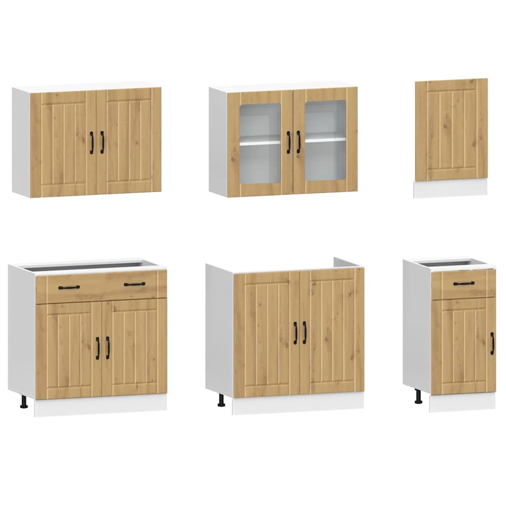 Virtuvinių spintelių komplektas, 7 dalių, Kalmar, artisano