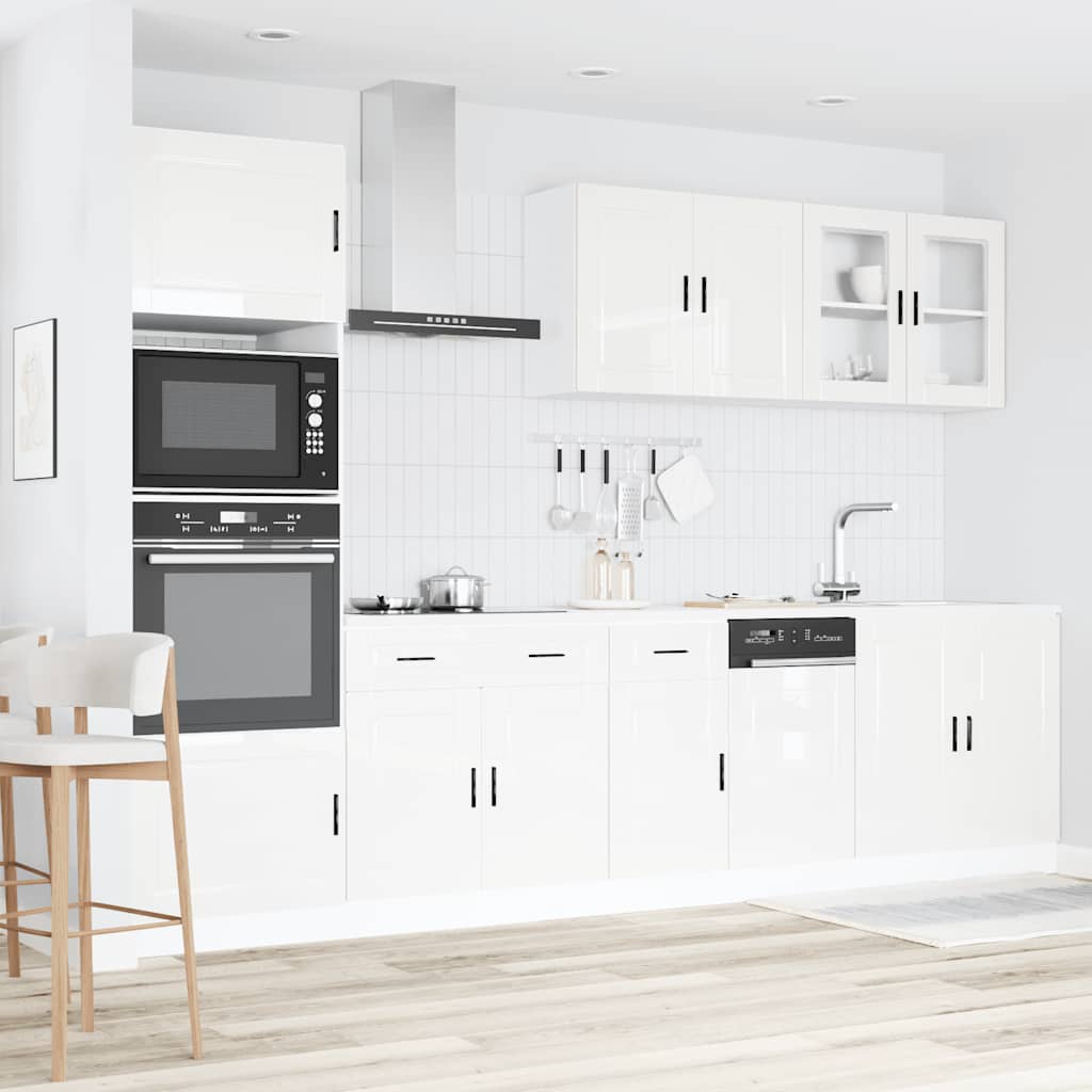 Virtuvinių spintelių komplektas, 7 dalių, Kalmar, balta