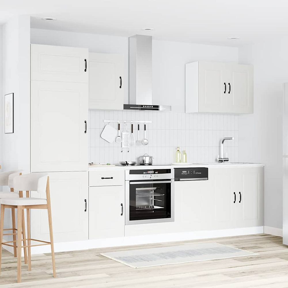 Virtuvinių spintelių komplektas, 7 dalių, Kalmar, balta