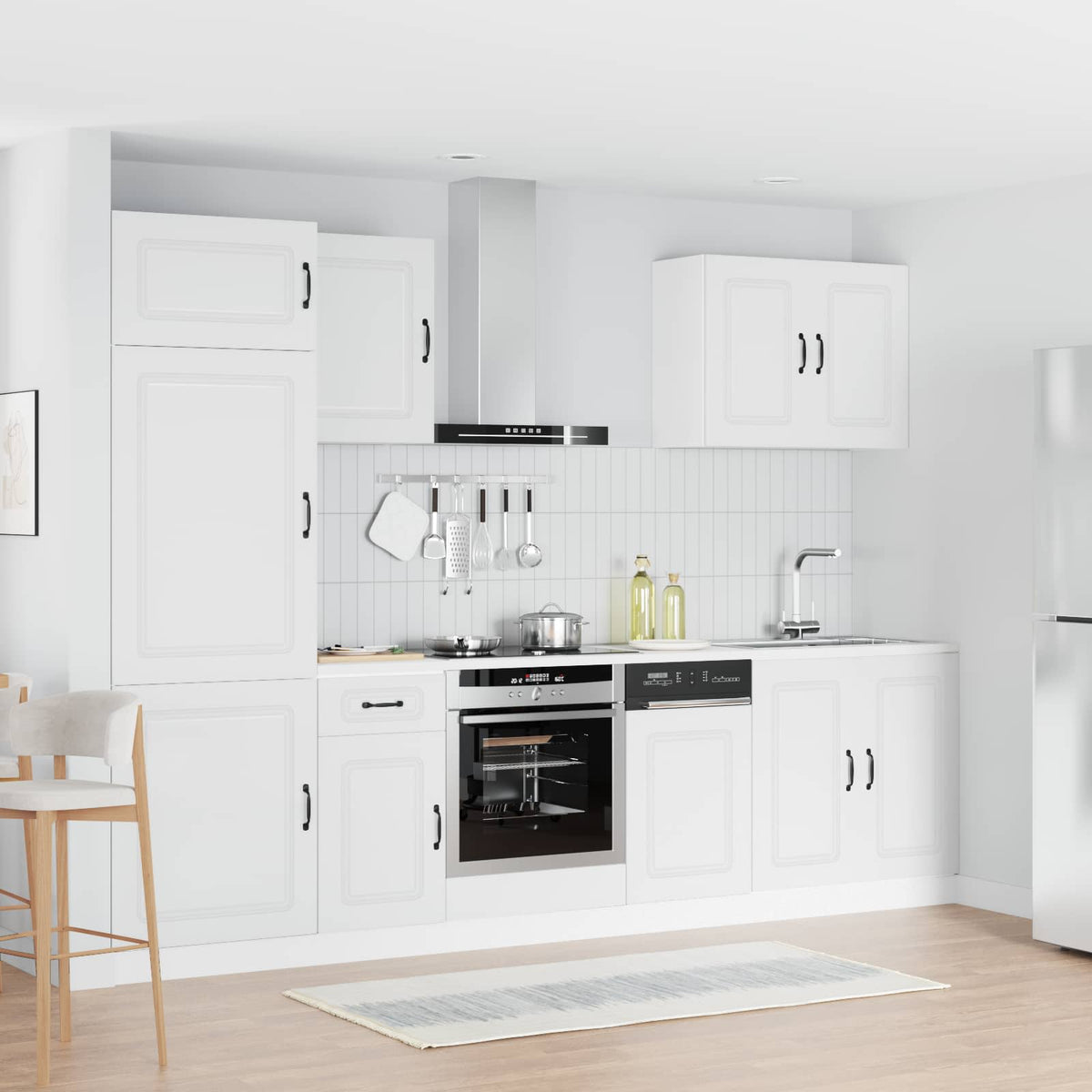 Virtuvinių spintelių komplektas, 7 dalių, Kalmar, balta