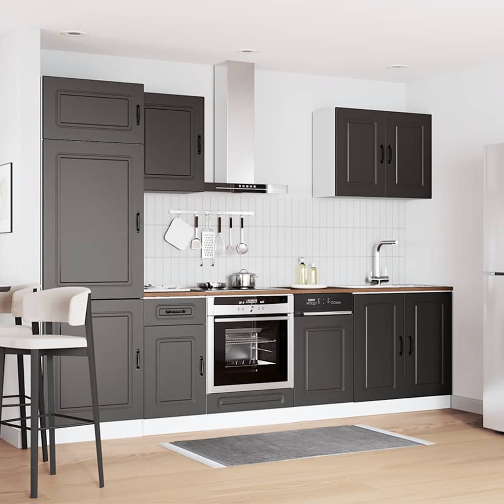 Virtuves skapīšu komplekts, 7 daļas, Kalmar, melns