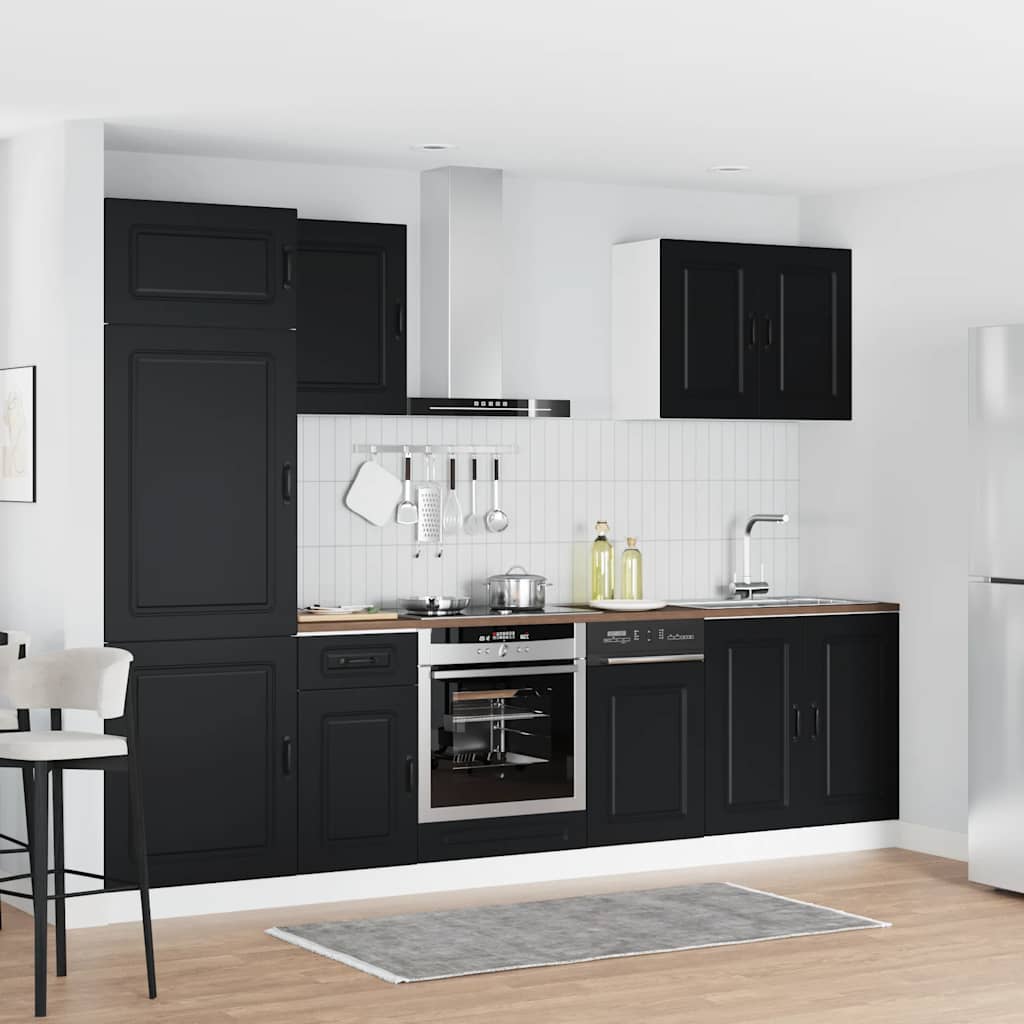 Virtuves skapīšu komplekts, 7 daļas, Kalmar, melns