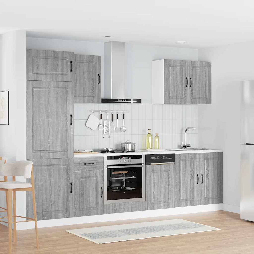 Virtuvinių spintelių komplektas, 7 dalių, Kalmar, pilka