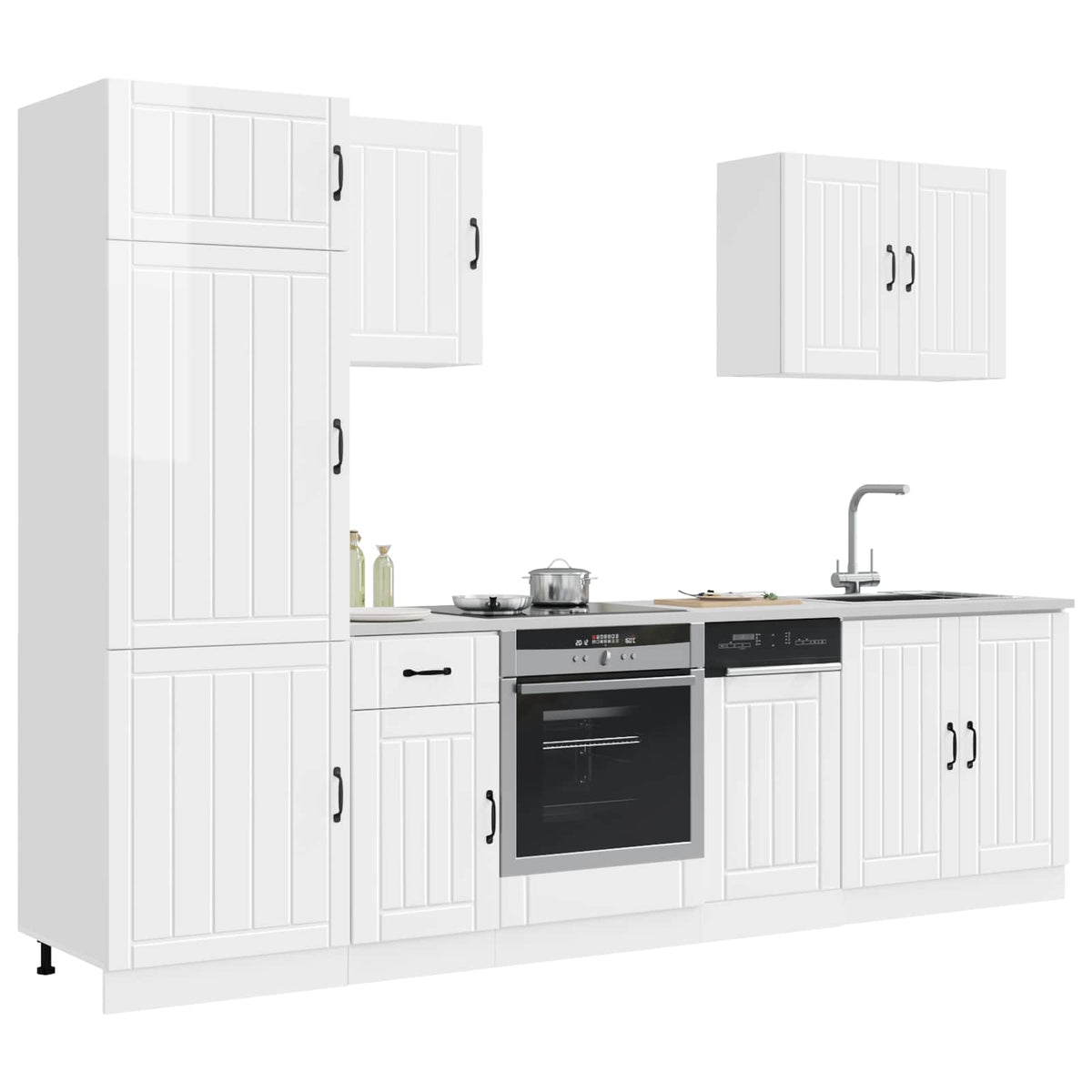 Virtuvinių spintelių komplektas, 7 dalių, Lucca, balta