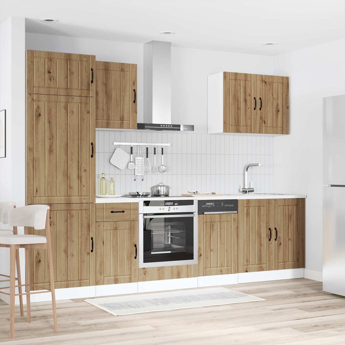 Kitchen cabinet set, 7 pieces, Lucca, artisano