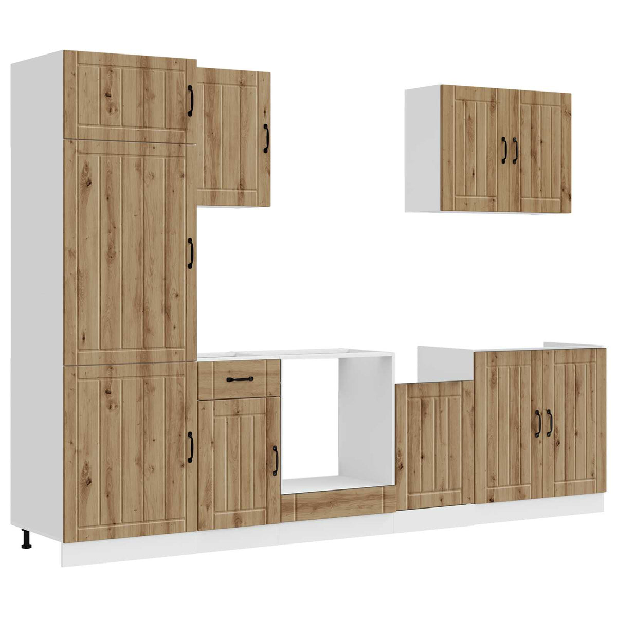 Kitchen cabinet set, 7 pieces, Lucca, artisano