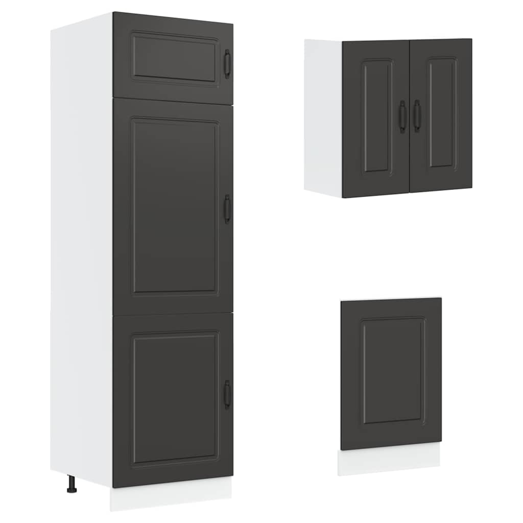 Kitchen cabinet set, 8-piece, Kalmar, black