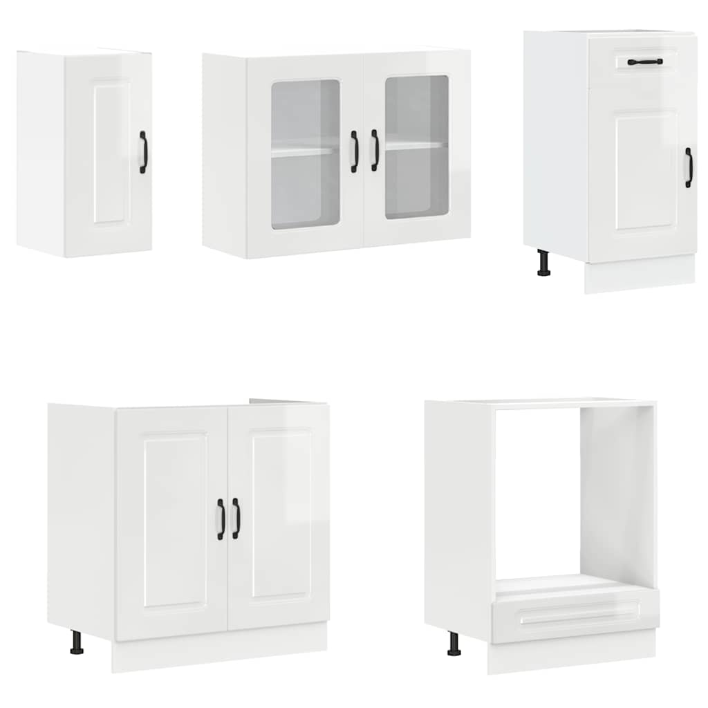Virtuvinių spintelių komplektas, 8 dalių, Kalmar, balta
