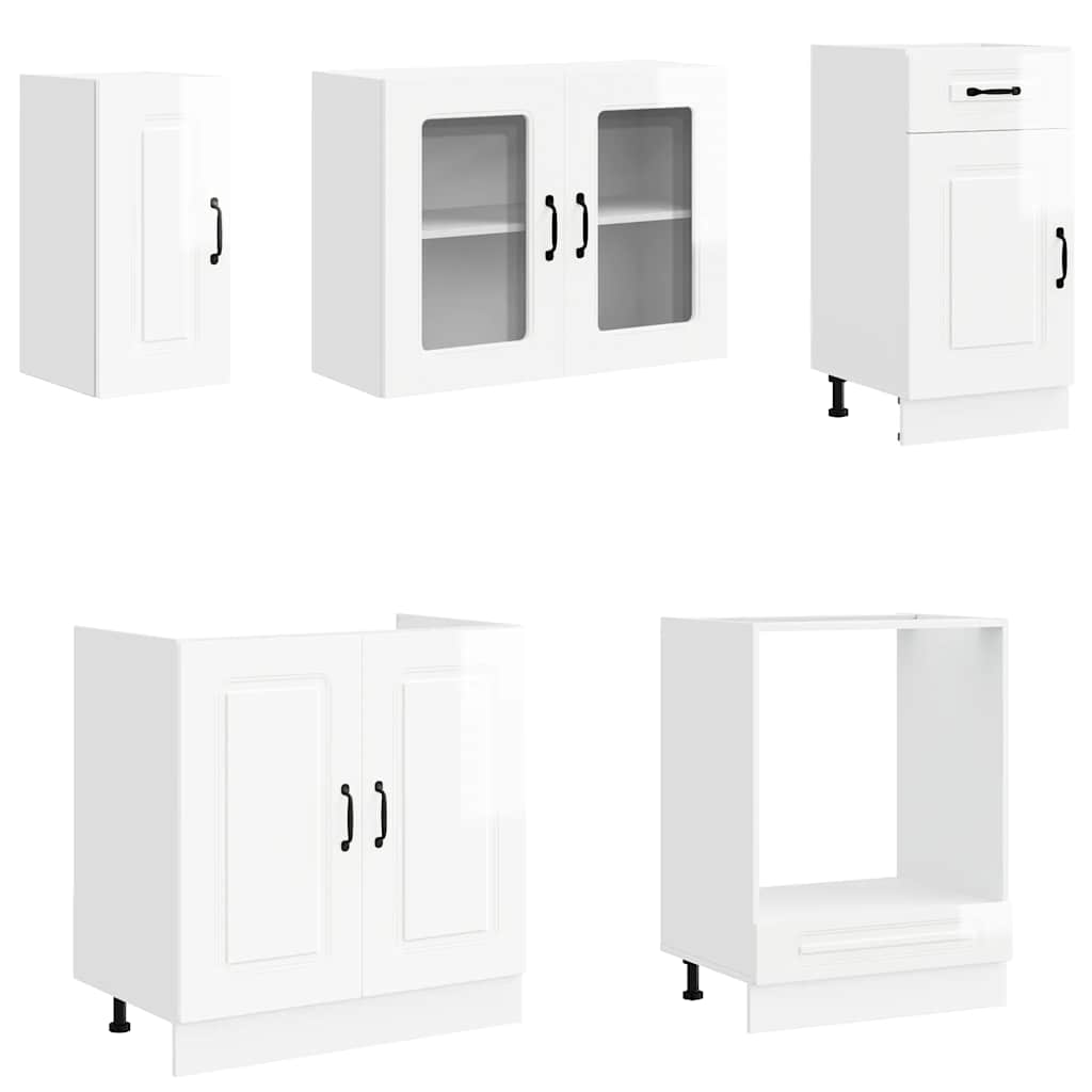 Virtuvinių spintelių komplektas, 8 dalių, Kalmar, balta