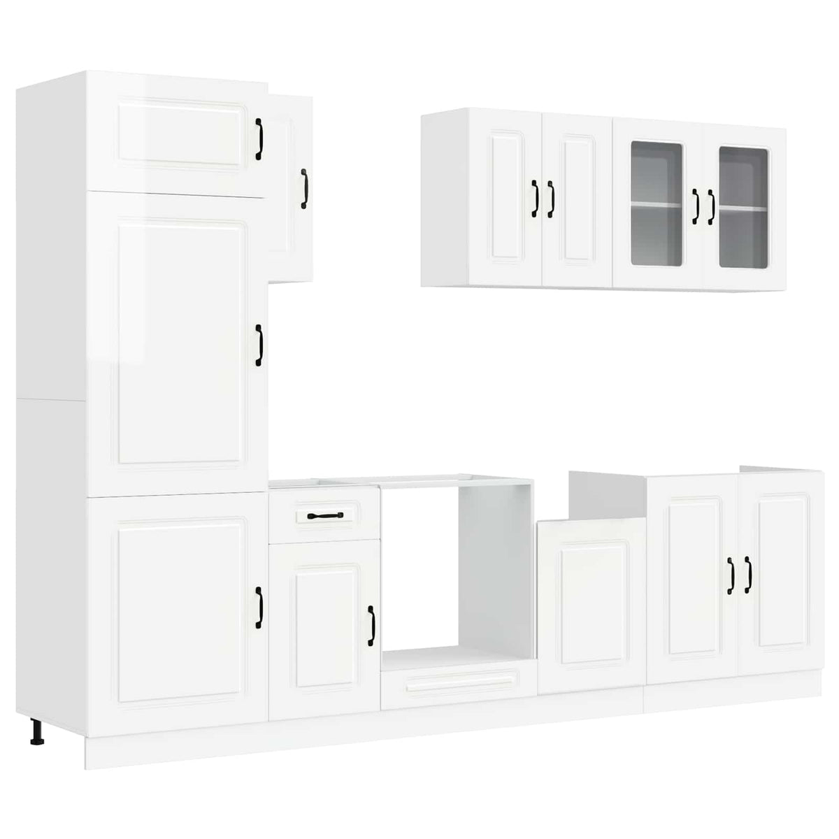 Virtuvinių spintelių komplektas, 8 dalių, Kalmar, balta