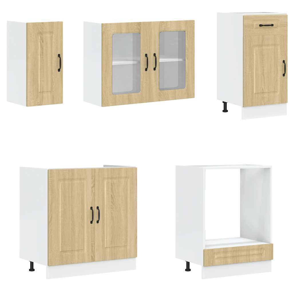 Virtuvinių spintelių komplektas, 8 dalių, Kalmar, ąžuolo