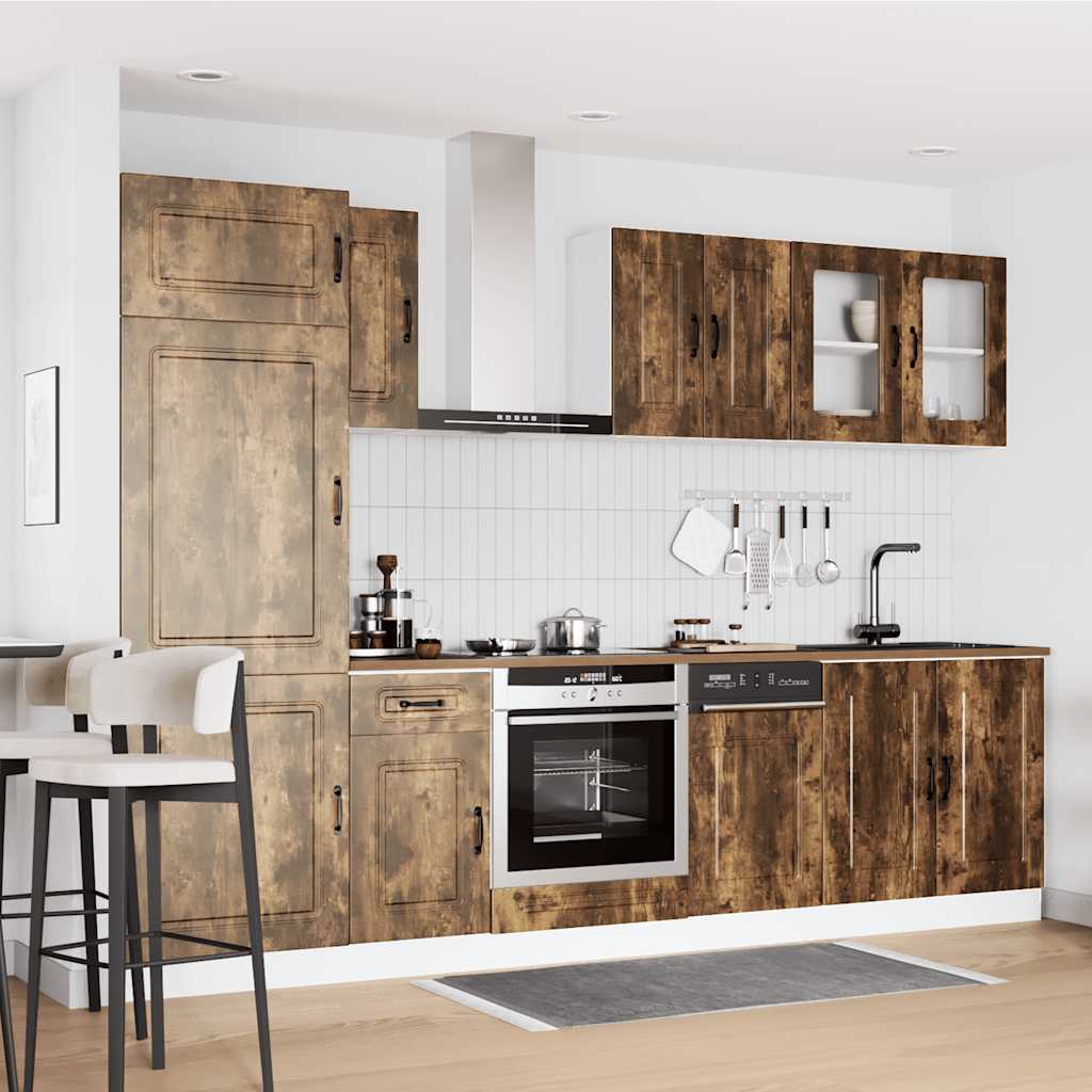 Kitchen cabinet set, 8-piece, Kalmar, smoky
