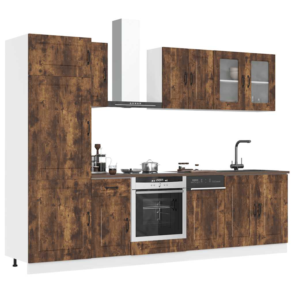 Kitchen cabinet set, 8-piece, Kalmar, smoky