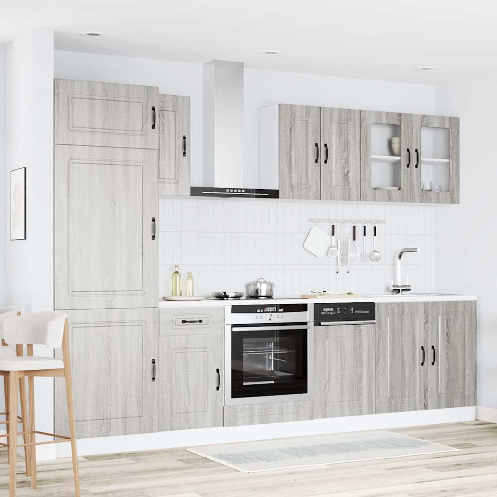 Virtuvinių spintelių komplektas, 8 dalių, Kalmar, pilka