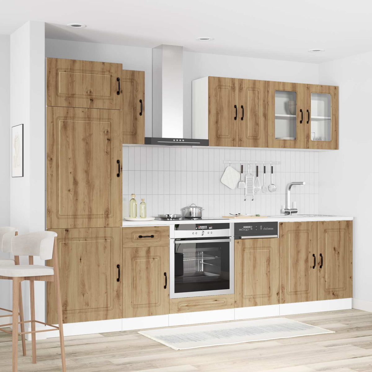 Virtuvinių spintelių komplektas, 8 dalių, Kalmar, artisano
