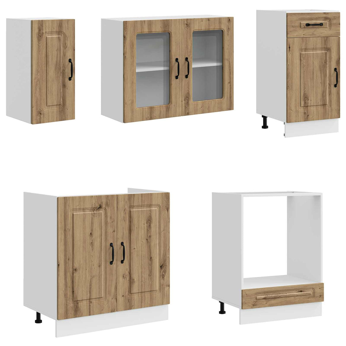 Virtuvinių spintelių komplektas, 8 dalių, Kalmar, artisano