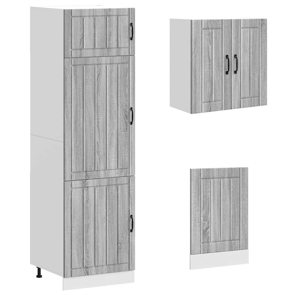 Virtuvinių spintelių komplektas, 8 dalių, Kalmar, pilka
