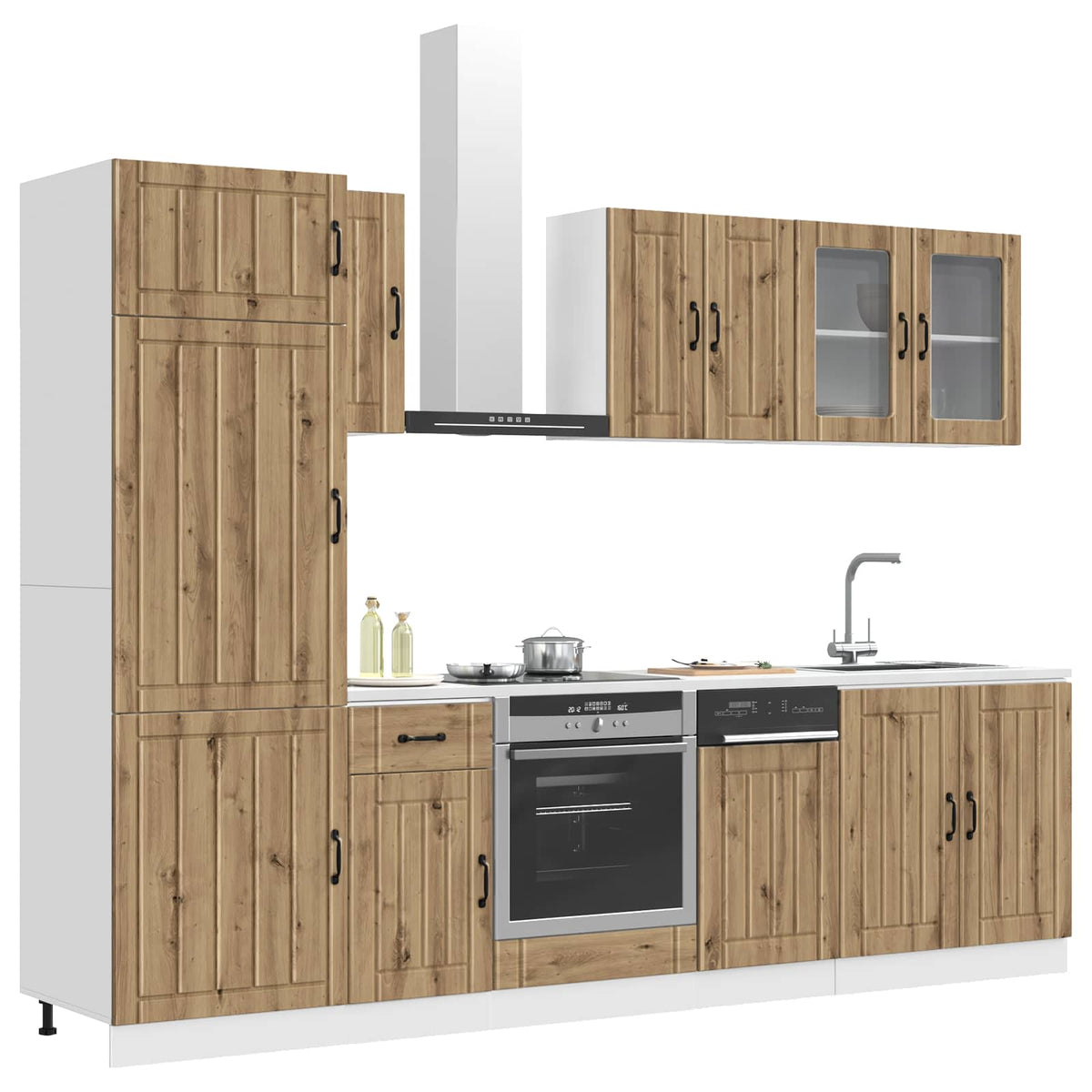 Set of 8 kitchen cabinets, Kalmar, artisan