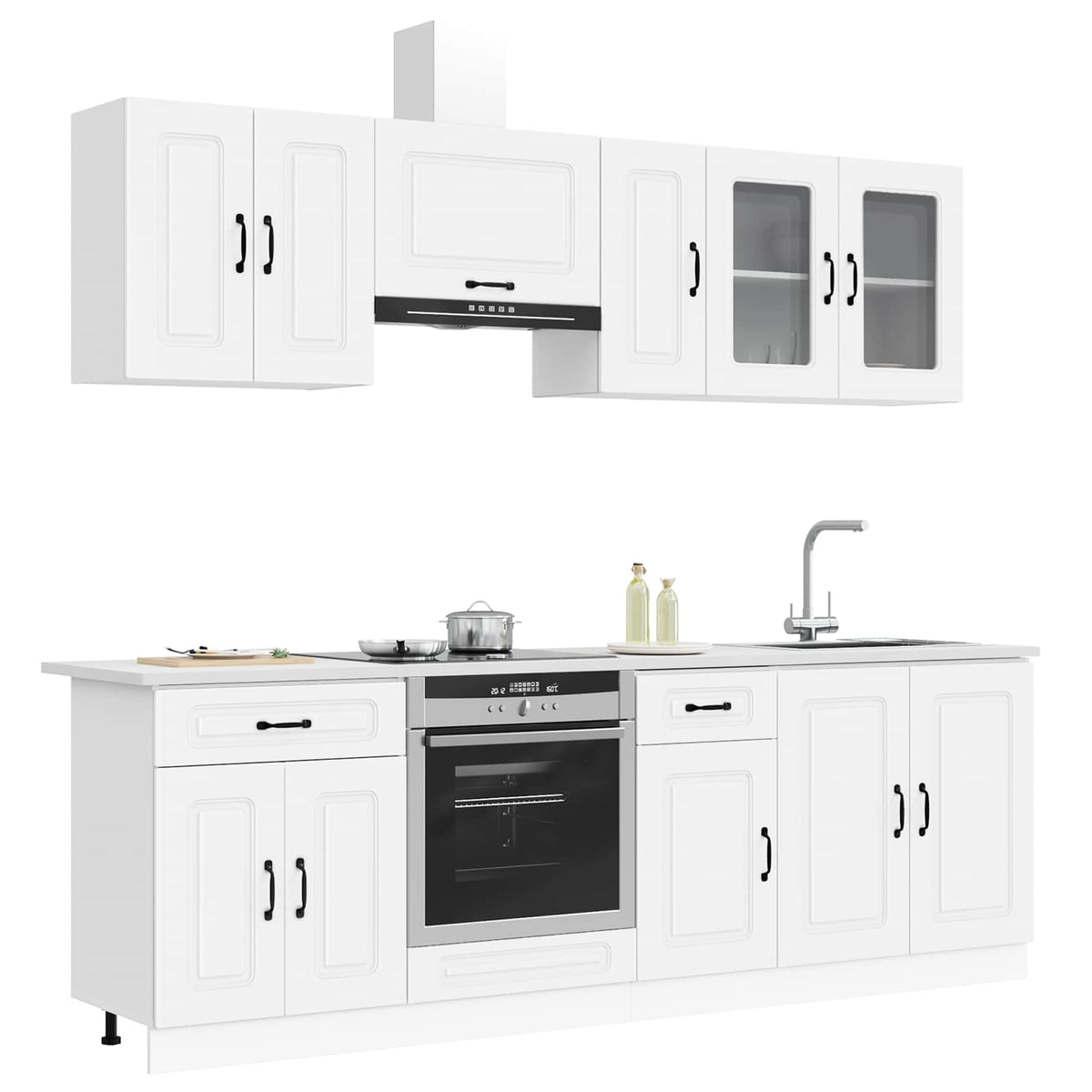 Virtuvinių spintelių komplektas, 8 dalių, Kalmar, balta