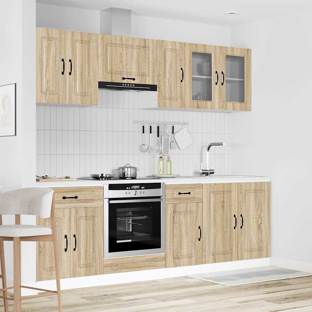 Virtuvinių spintelių komplektas, 8 dalių, Kalmar, ąžuolo