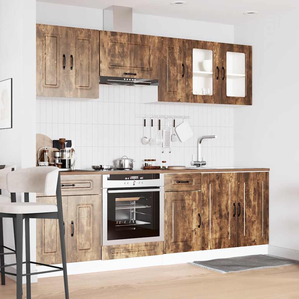Virtuvinių spintelių komplektas, 8 dalių, Kalmar, dūminio