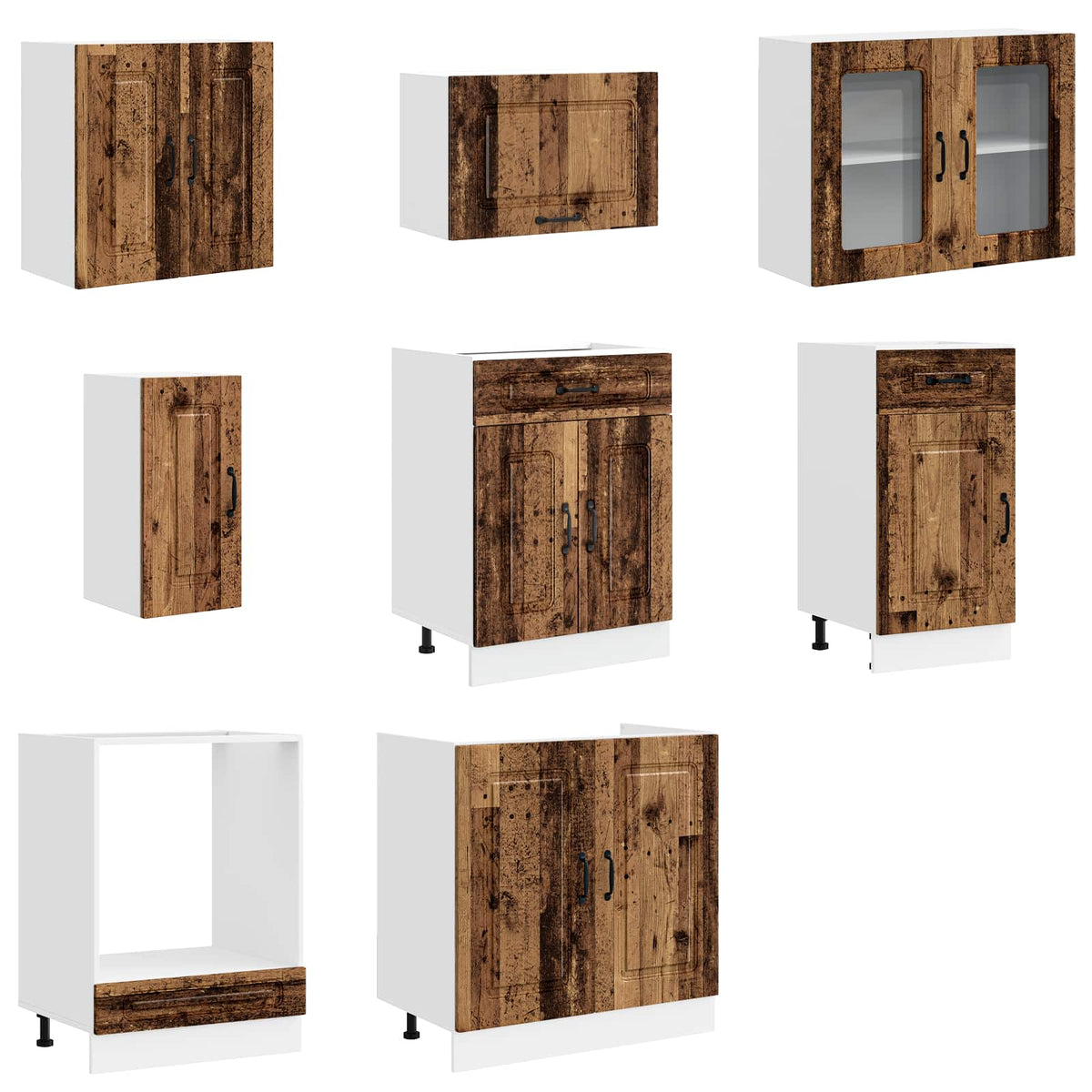 Kitchen cabinet set, 8-piece, Kalmar, wood
