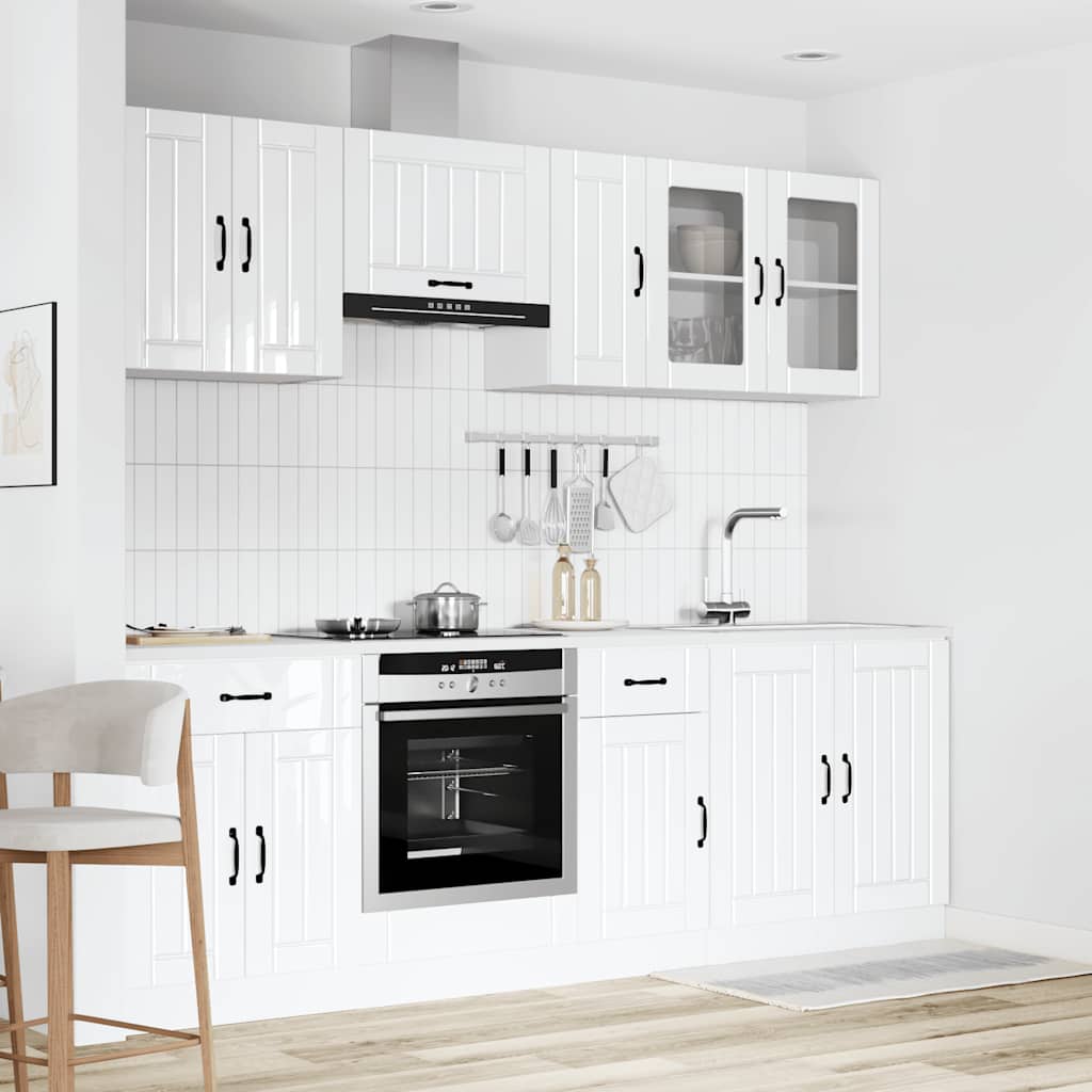 Virtuvinių spintelių komplektas, 8 dalių, Lucca, balta