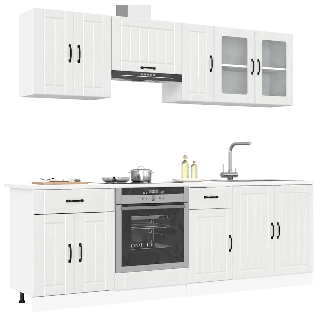 Virtuvinių spintelių komplektas, 8 dalių, Lucca, balta