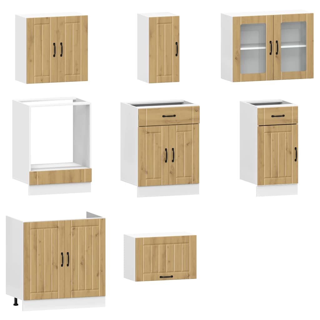 Virtuvinių spintelių komplektas, 8 dalių, Kalmar, artisano