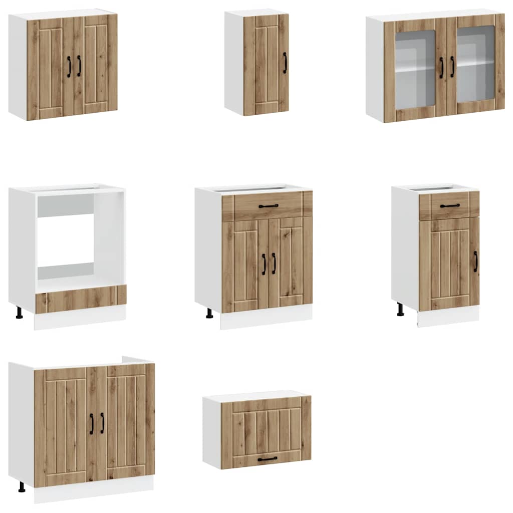 Virtuvinių spintelių komplektas, 8 dalių, Kalmar, artisano