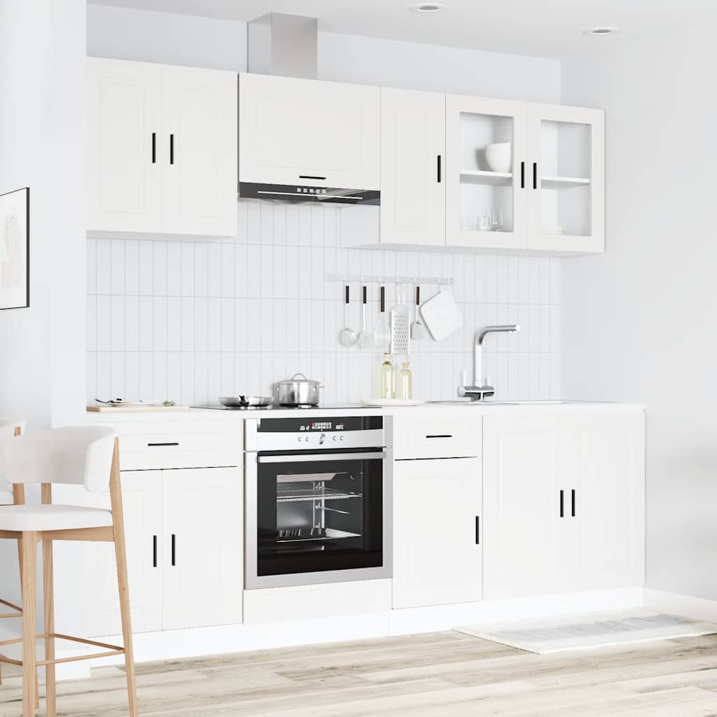 Virtuvinių spintelių komplektas, 8 dalių, Porto, balta