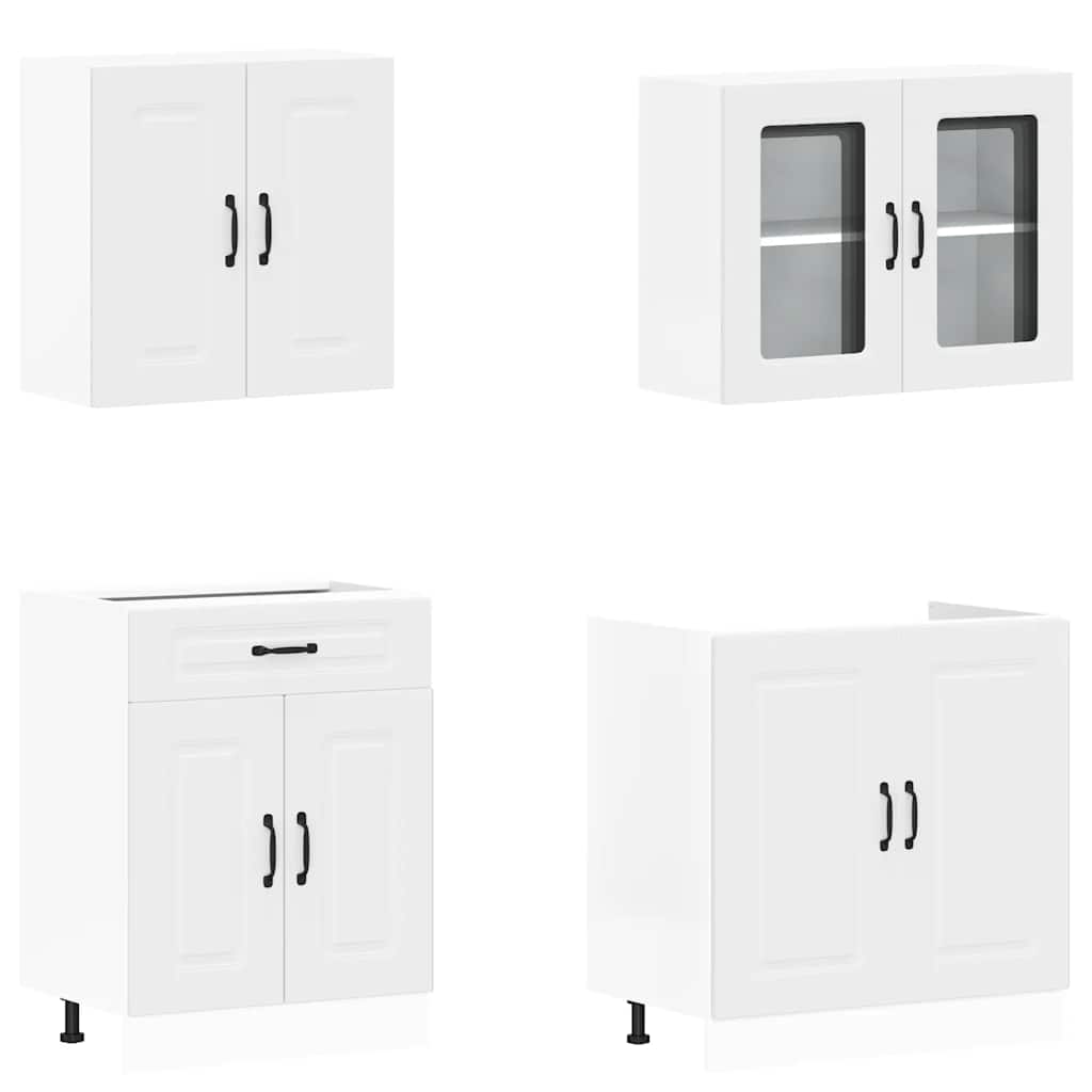 Virtuvinių spintelių komplektas, 4 dalių, Kalmar, balta