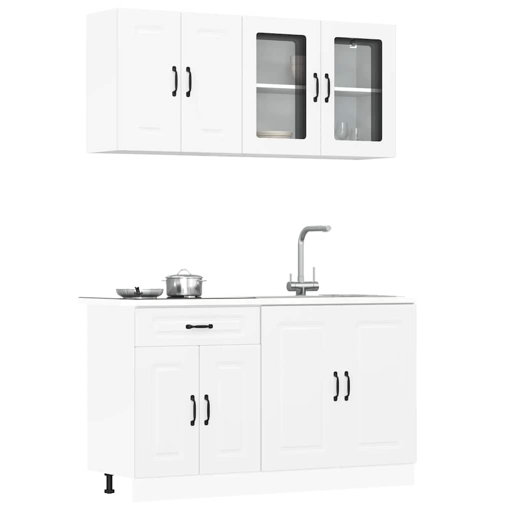 Virtuvinių spintelių komplektas, 4 dalių, Kalmar, balta