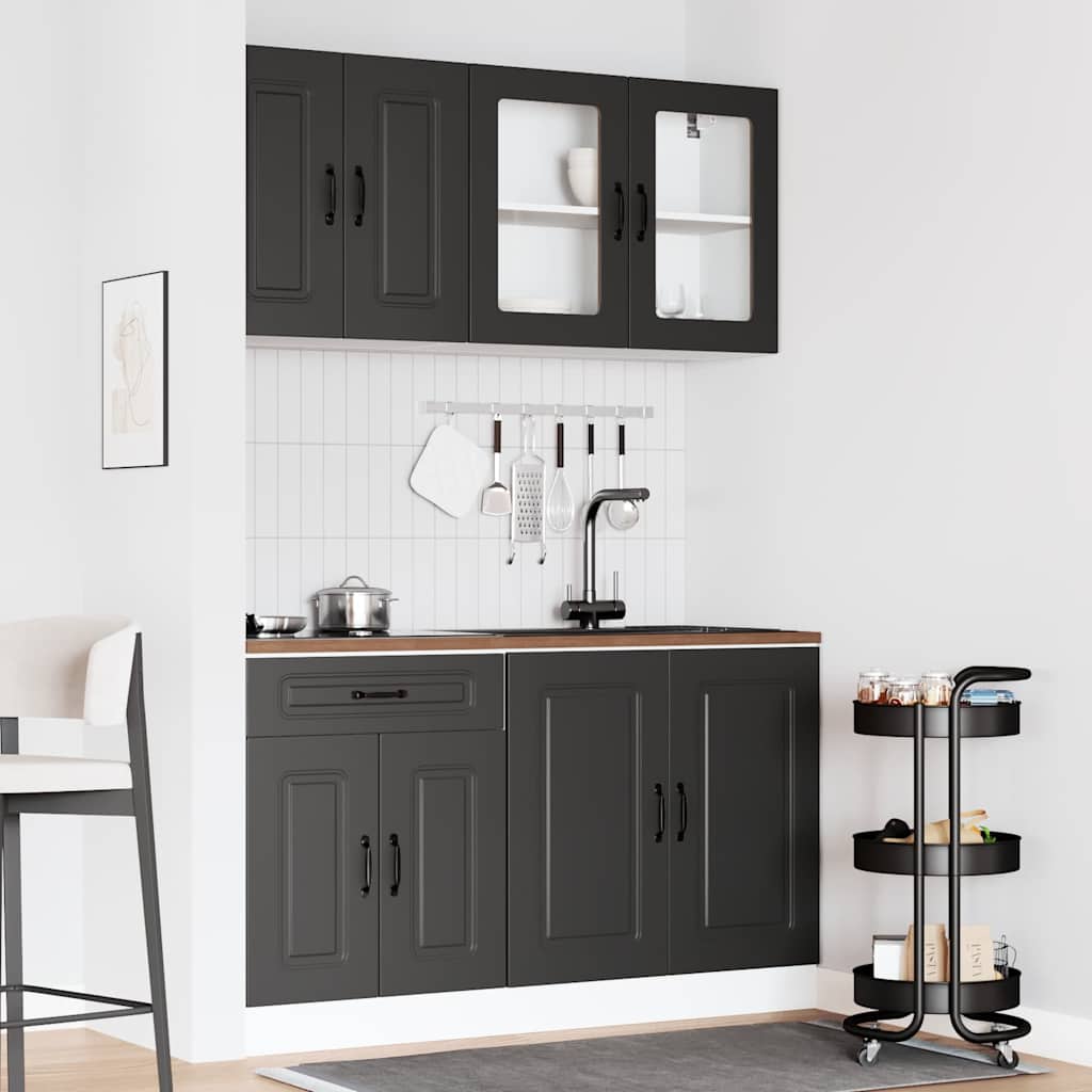 Virtuvinių spintelių komplektas, 4 dalių, Kalmar, juoda