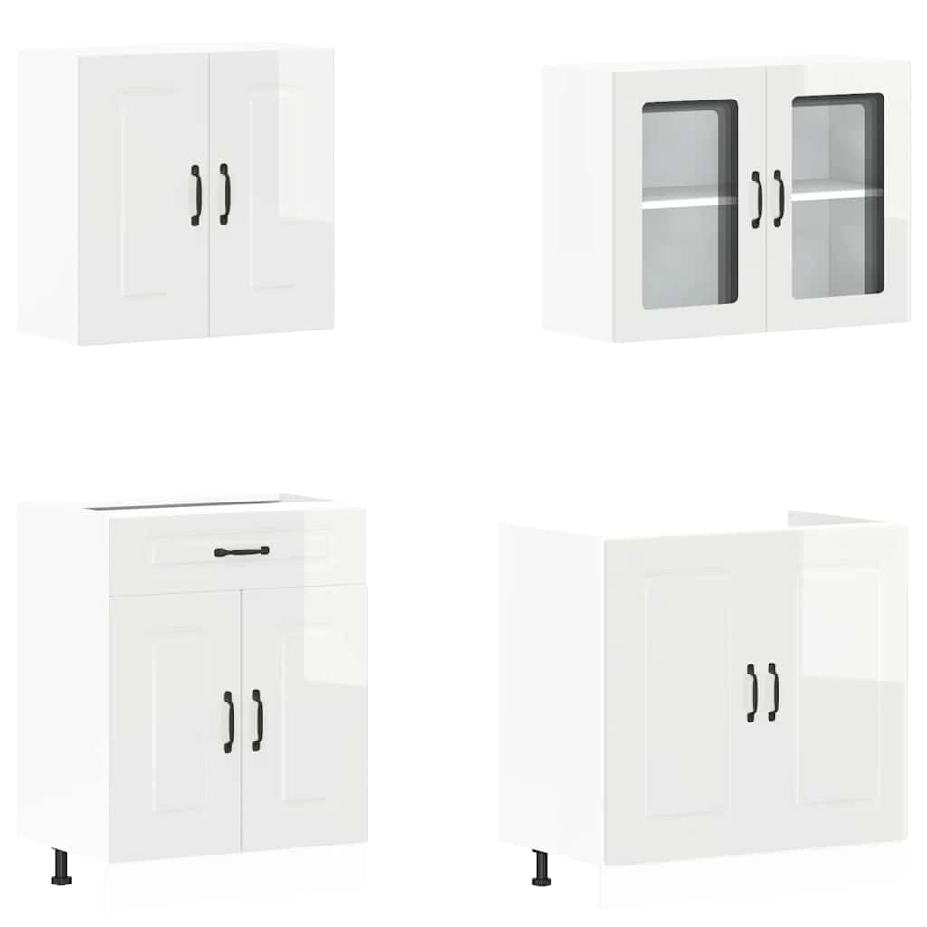 Virtuvinių spintelių komplektas, 4 dalių, Kalmar, balta