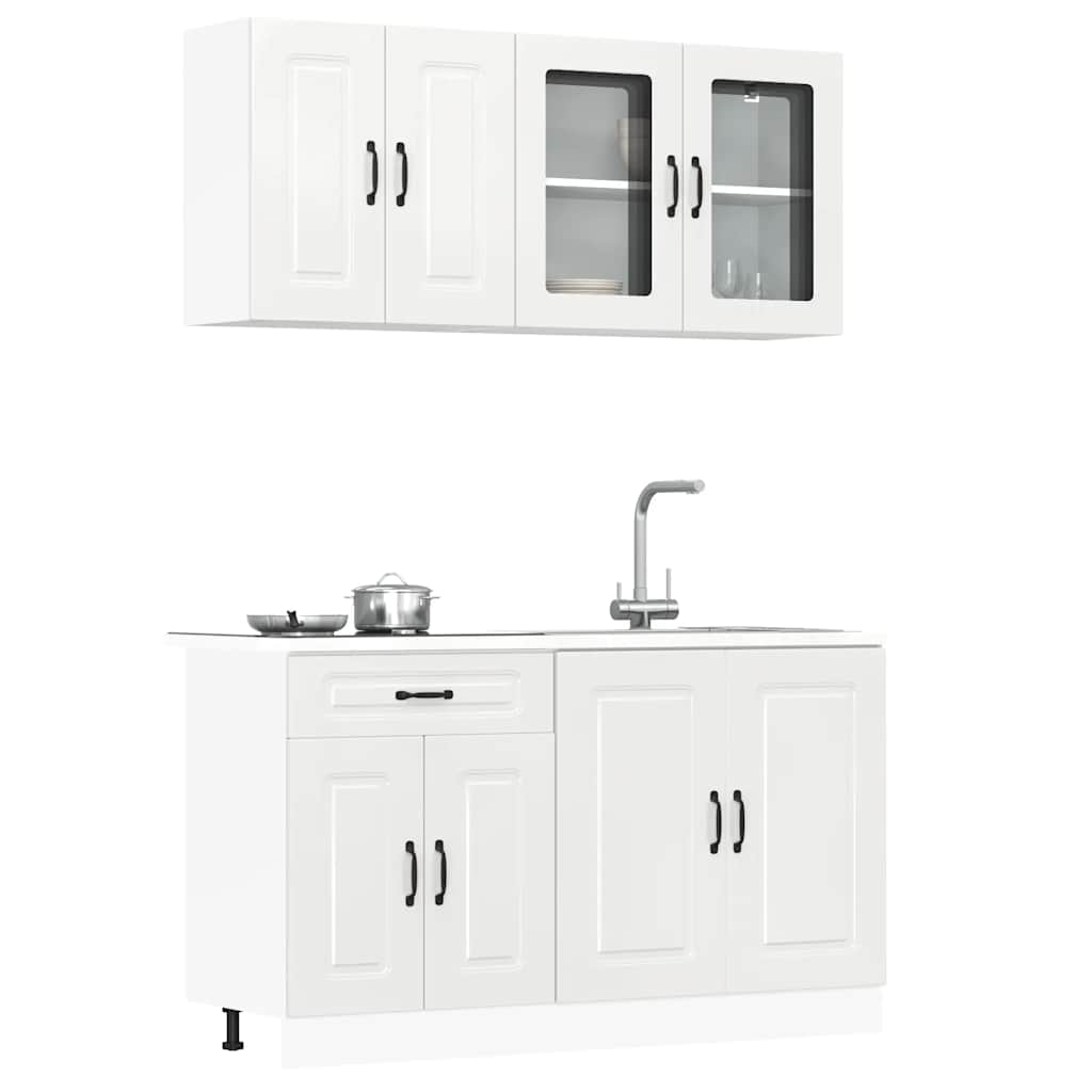 Virtuvinių spintelių komplektas, 4 dalių, Kalmar, balta