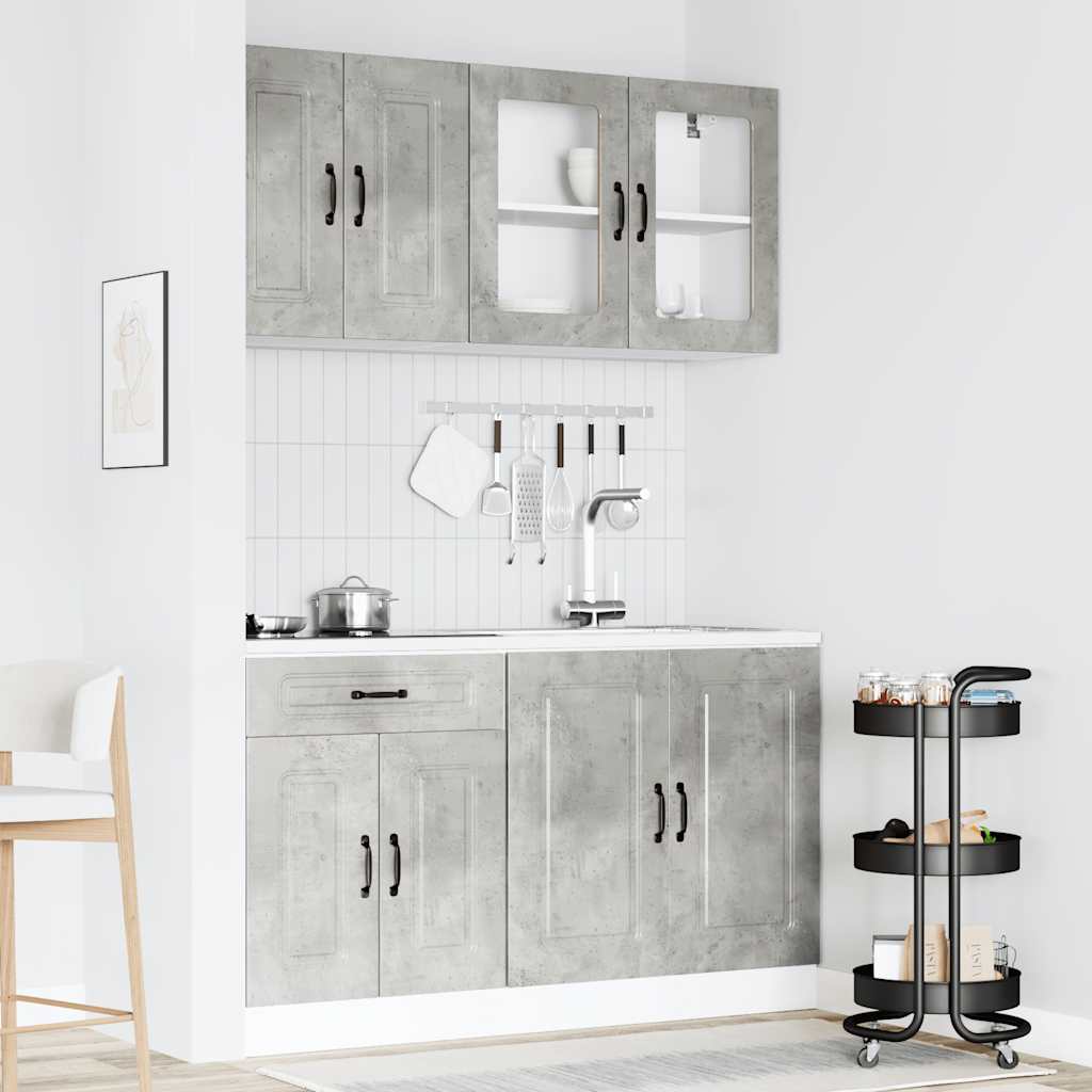 Virtuves skapīšu komplekts, 4 daļas, Kalmar, betona pelēks