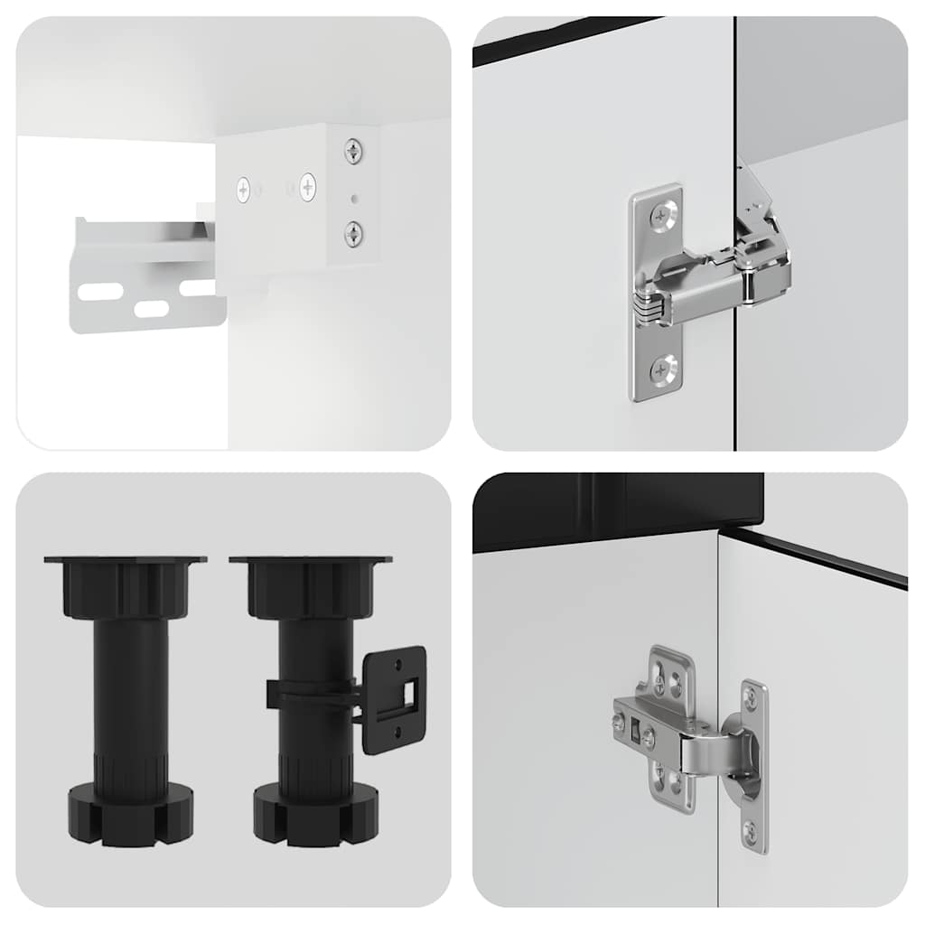 Kitchen cabinet set, 4-piece, Lucca, black