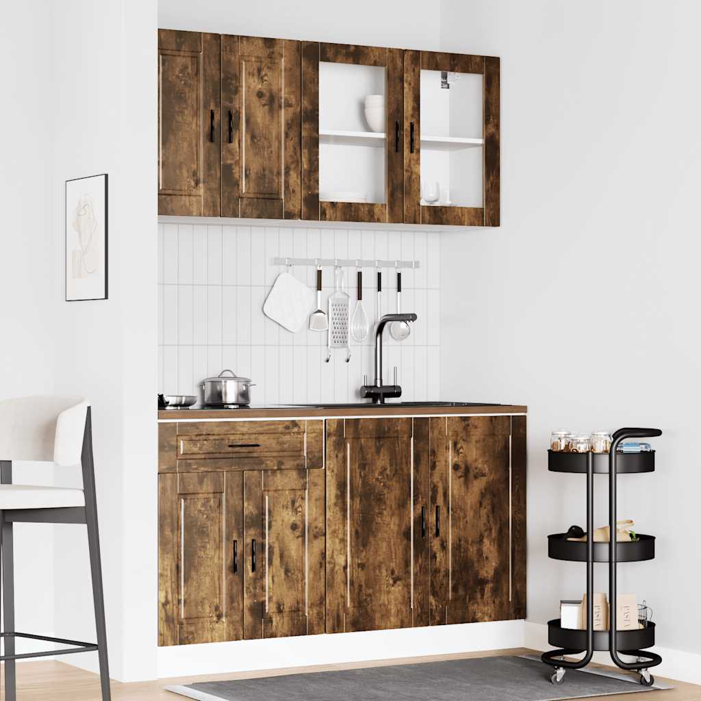 Virtuvinių spintelių komplektas, 4 dalių, Kalmar, dūminio