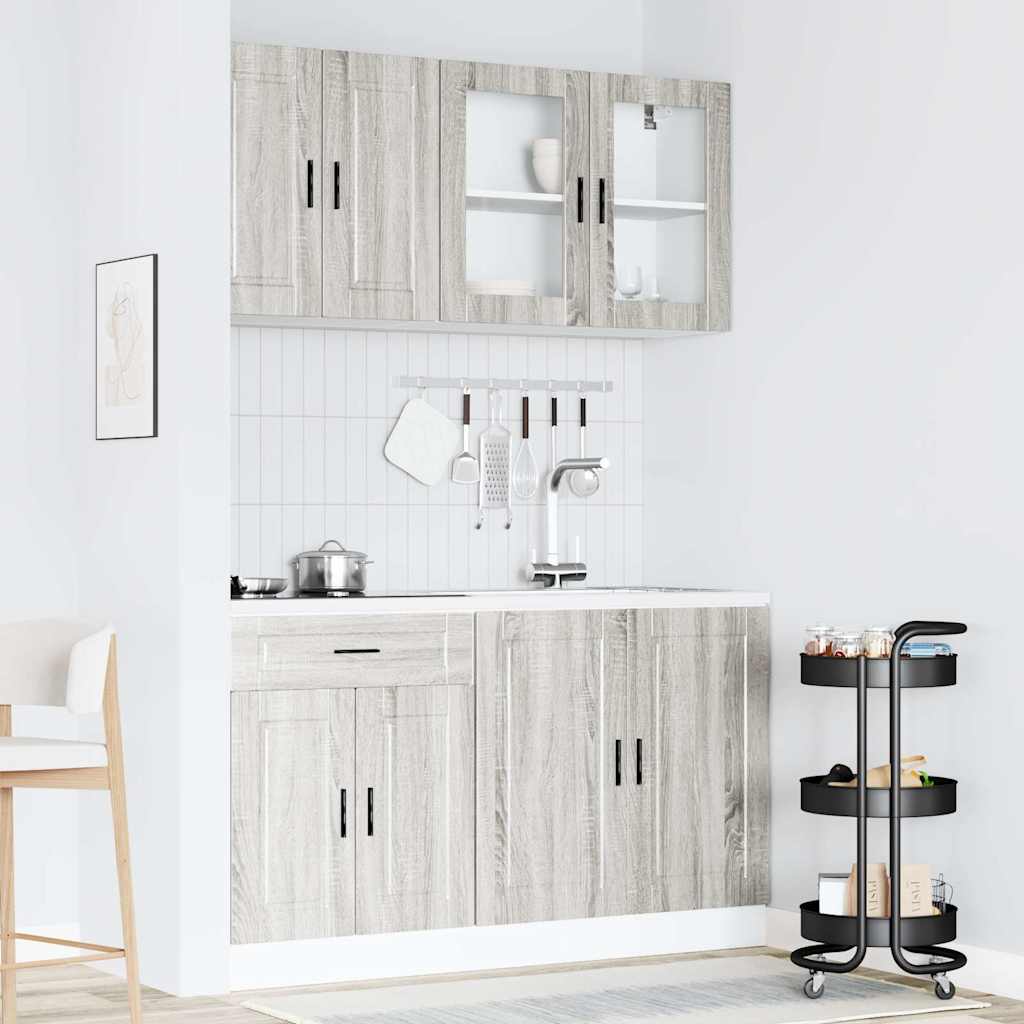 Kitchen cabinet set, 4 pieces, Kalmar, grey