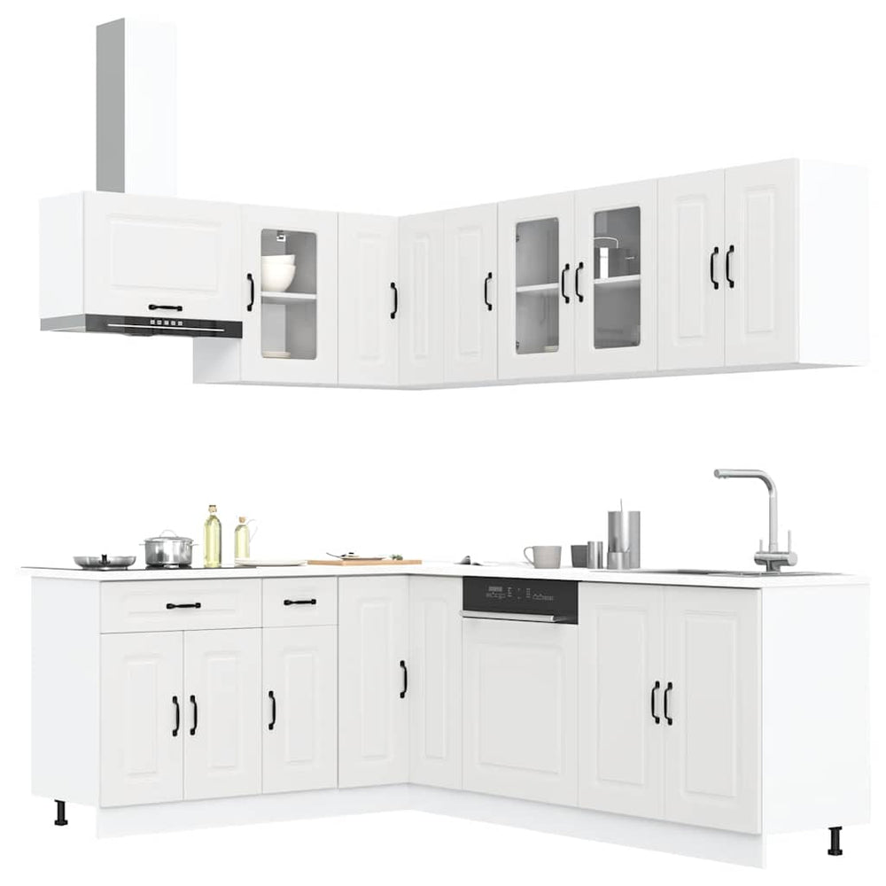 Virtuvinių spintelių komplektas, 11 dalių, Kalmar, balta
