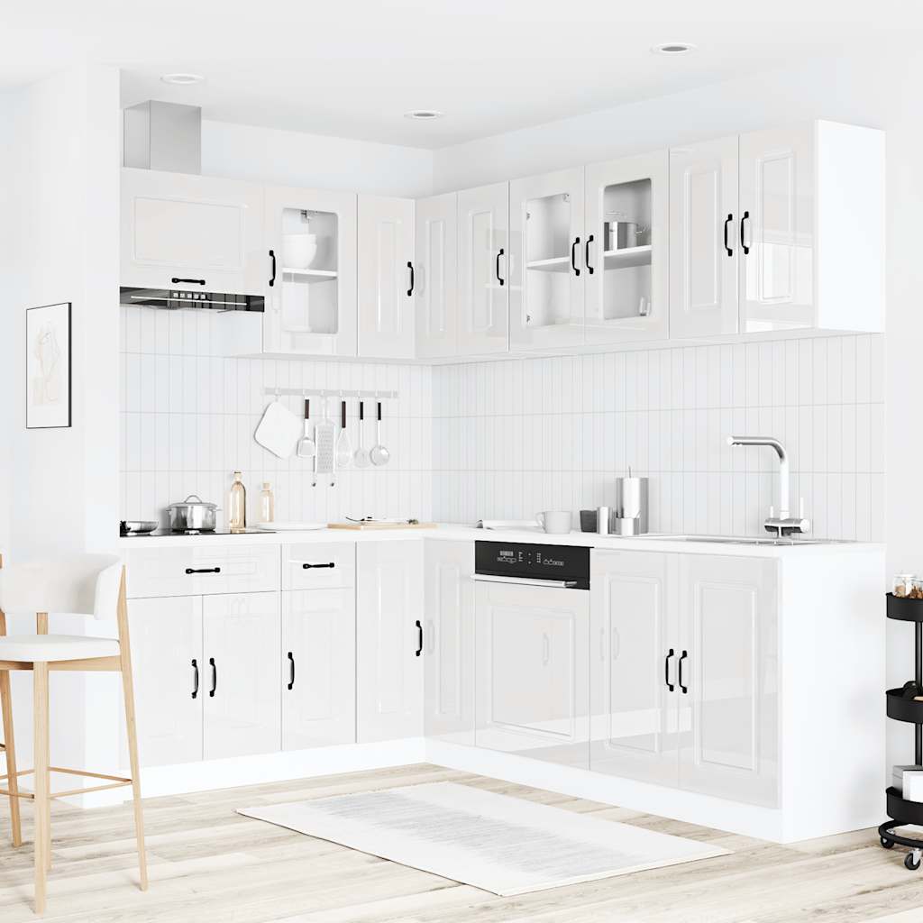 Virtuvinių spintelių komplektas, 11 dalių, Kalmar, balta