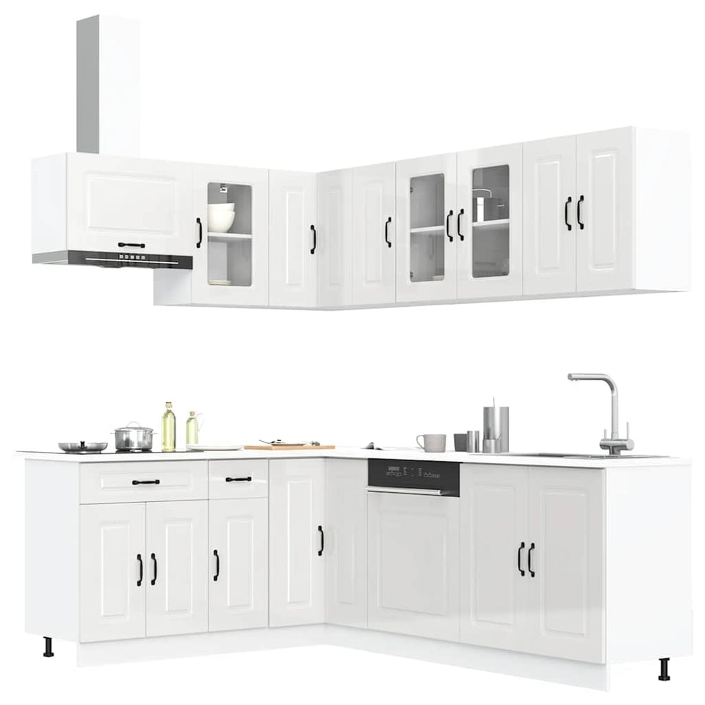 Virtuvinių spintelių komplektas, 11 dalių, Kalmar, balta