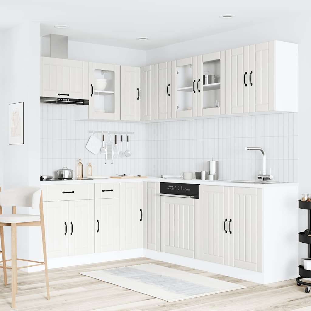 Virtuvinių spintelių komplektas, 11 dalių, Lucca, balta