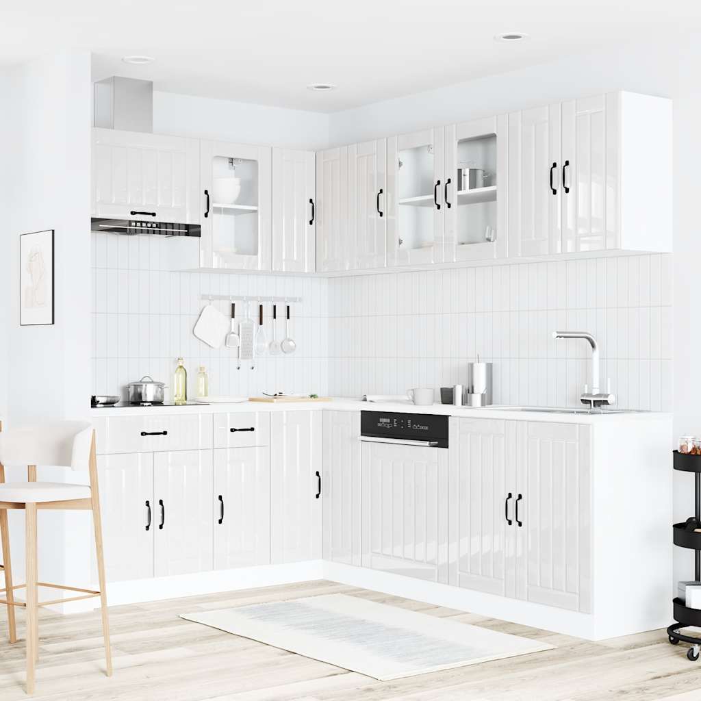Virtuvinių spintelių komplektas, 11 dalių, Lucca, balta