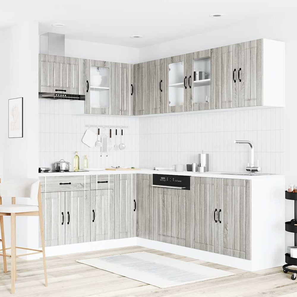 Virtuvinių spintelių komplektas, 11 dalių, Lucca, pilka
