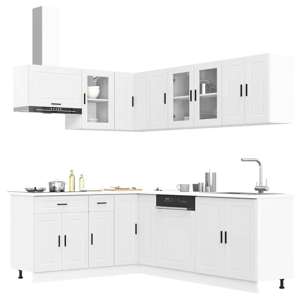 Kitchen cabinet set, 11 pieces, Porto, white