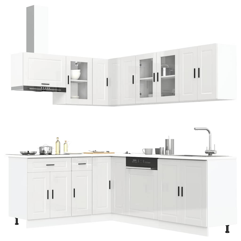 Kitchen cabinet set, 11 pieces, Porto, white