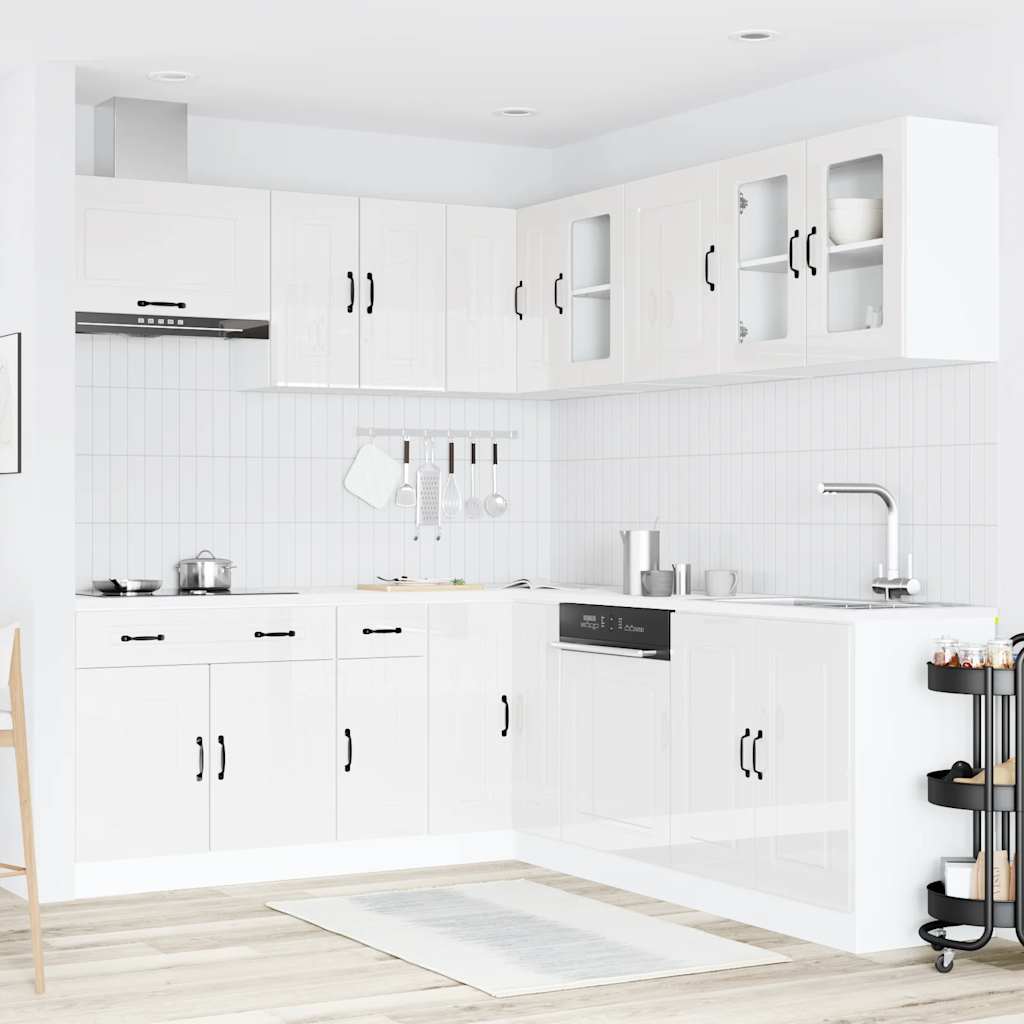 Virtuvinių spintelių komplektas, 11 dalių, Kalmar, balta