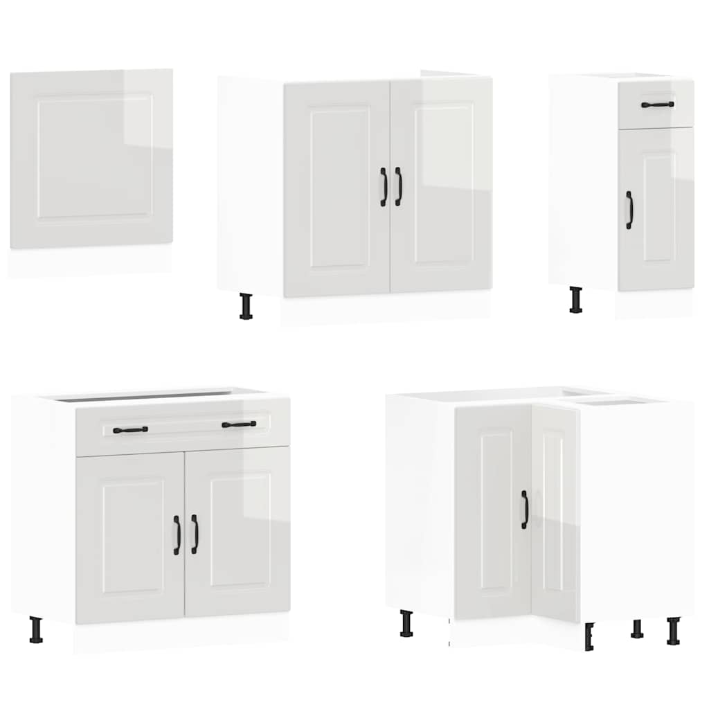 Virtuvinių spintelių komplektas, 11 dalių, Kalmar, balta